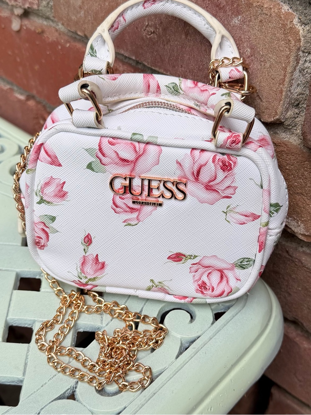 Guess Floral Mini Crossbody Bag with chain